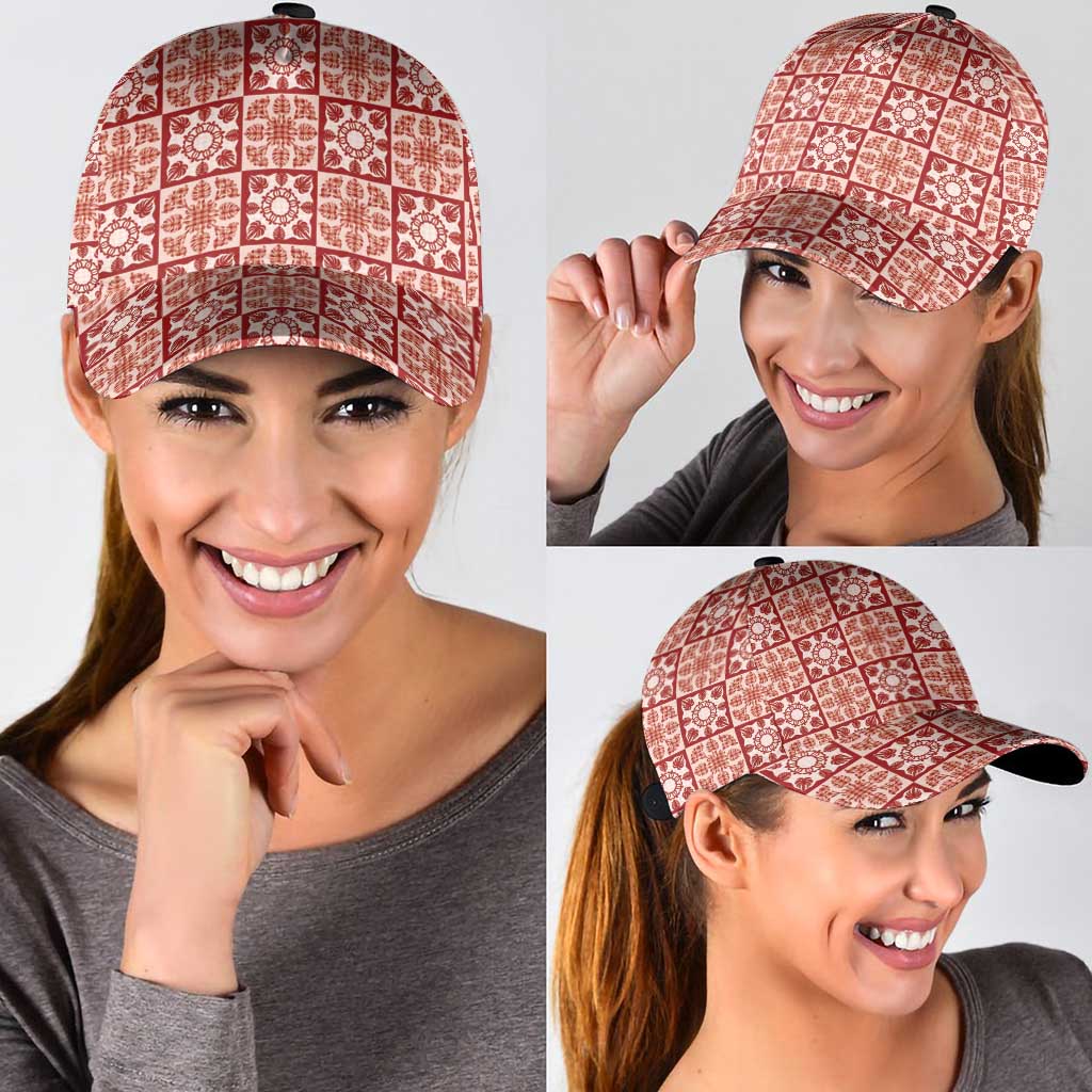 Ulaula Palaka Quilt Hawaii Classic Cap Hawaiian Tropical Monstera Sea Turtle