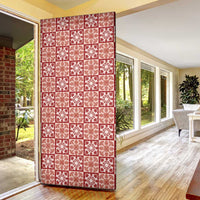 Ulaula Palaka Quilt Hawaii Door Cover Hawaiian Tropical Monstera Sea Turtle