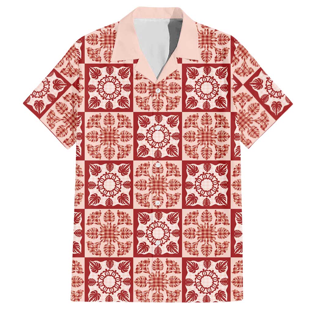 Ulaula Palaka Quilt Hawaii Hawaiian Shirt Hawaiian Tropical Monstera Sea Turtle