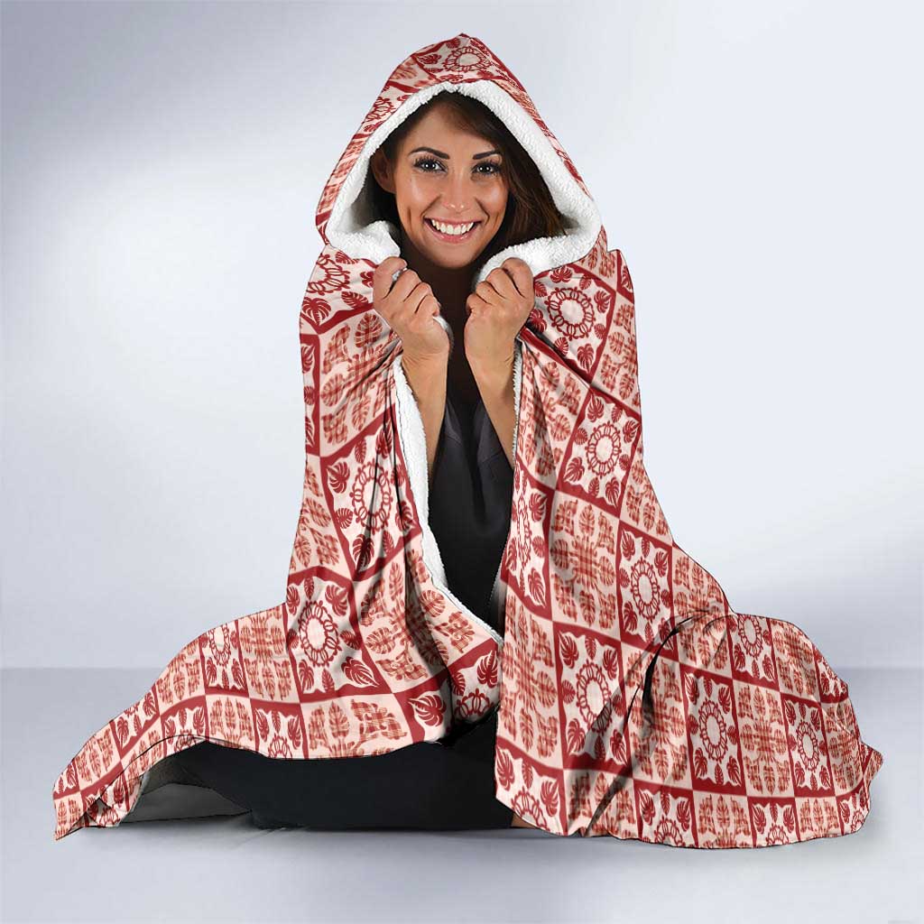 Ulaula Palaka Quilt Hawaii Hooded Blanket Hawaiian Tropical Monstera Sea Turtle