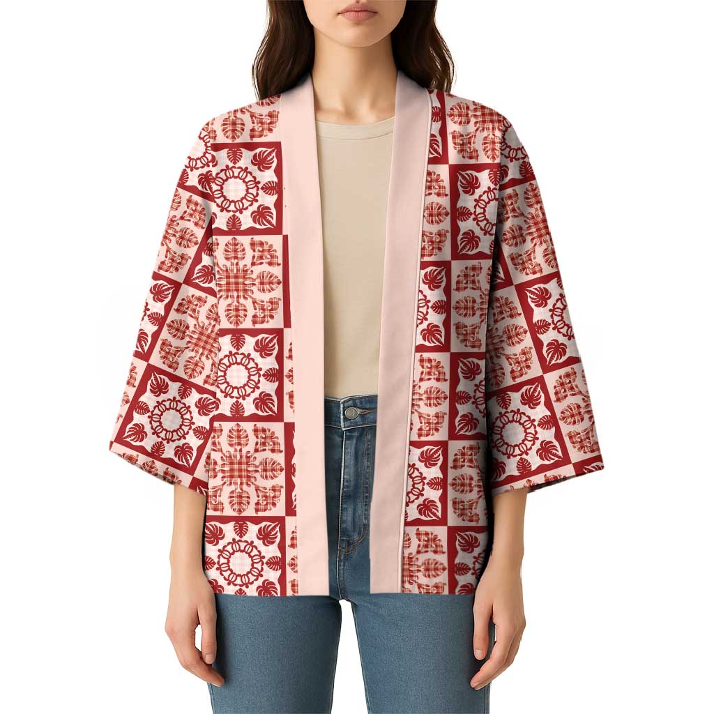 Ulaula Palaka Quilt Hawaii Kimono Hawaiian Tropical Monstera Sea Turtle