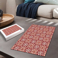 Ulaula Palaka Quilt Hawaii Puzzle Hawaiian Tropical Monstera Sea Turtle