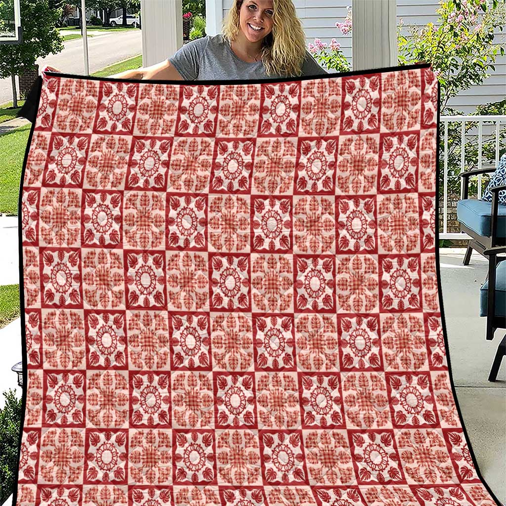 Ulaula Palaka Quilt Hawaii Quilt Hawaiian Tropical Monstera Sea Turtle