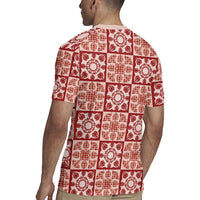 Ulaula Palaka Quilt Hawaii Rugby Jersey Hawaiian Tropical Monstera Sea Turtle