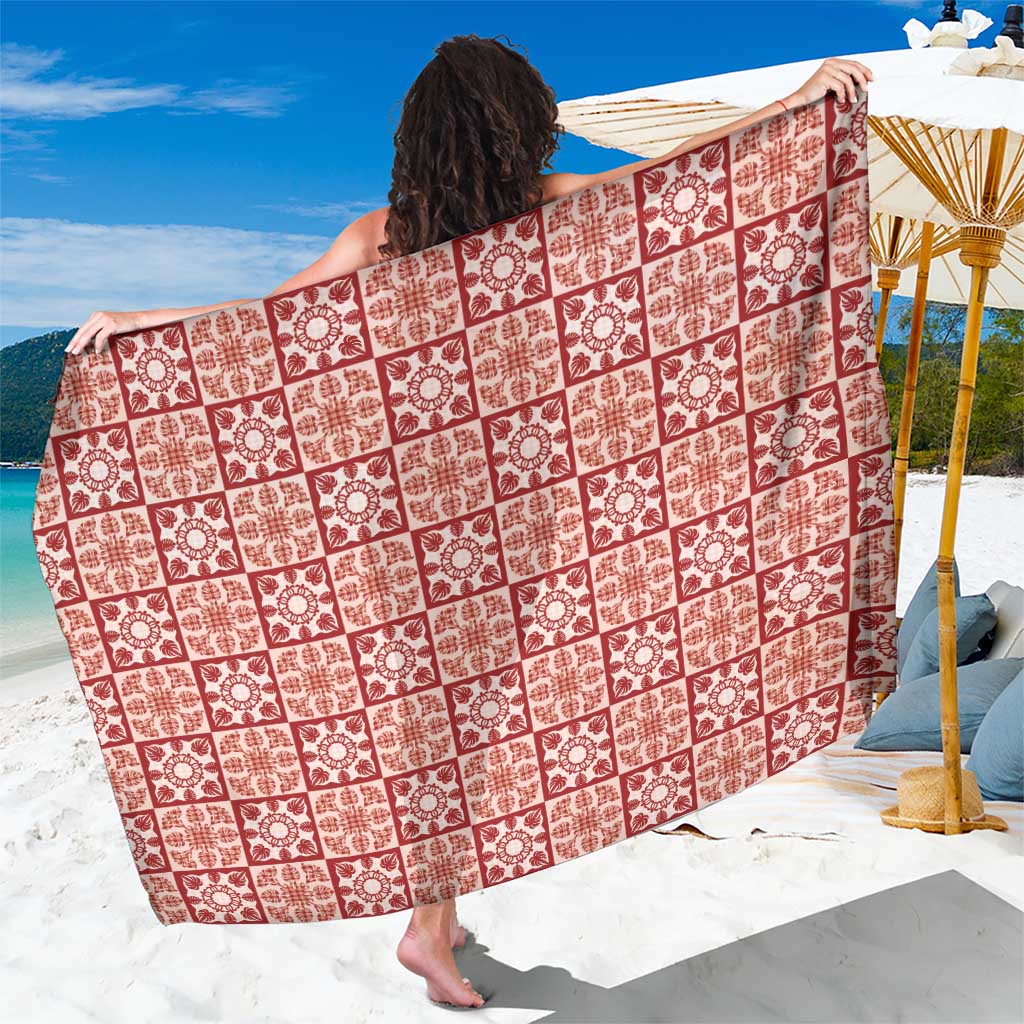Ulaula Palaka Quilt Hawaii Sarong Hawaiian Tropical Monstera Sea Turtle