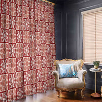 Ulaula Palaka Quilt Hawaii Window Curtain Hawaiian Tropical Monstera Sea Turtle