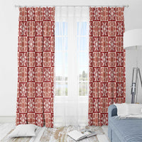 Ulaula Palaka Quilt Hawaii Window Curtain Hawaiian Tropical Monstera Sea Turtle