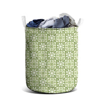 Omaomao Palaka Quilt Hawaii Laundry Basket Hawaiian Tropical Monstera Sea Turtle