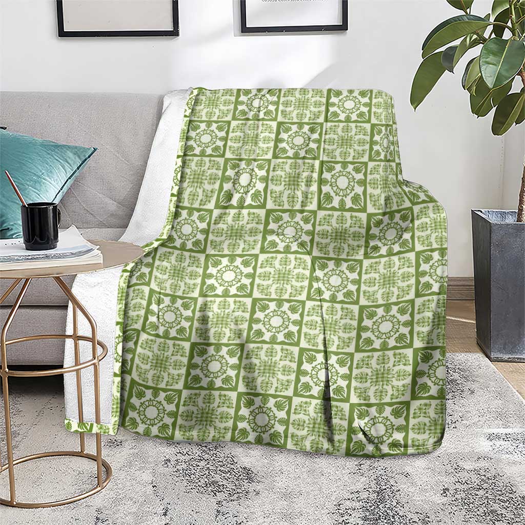Omaomao Palaka Quilt Hawaii Blanket Hawaiian Tropical Monstera Sea Turtle