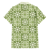 Omaomao Palaka Quilt Hawaii Family Matching Off Shoulder Short Dress and Hawaiian Shirt Hawaiian Tropical Monstera Sea Turtle LT14 - Polynesian Pride