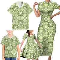 Omaomao Palaka Quilt Hawaii Family Matching Short Sleeve Bodycon Dress and Hawaiian Shirt Hawaiian Tropical Monstera Sea Turtle LT14 - Polynesian Pride