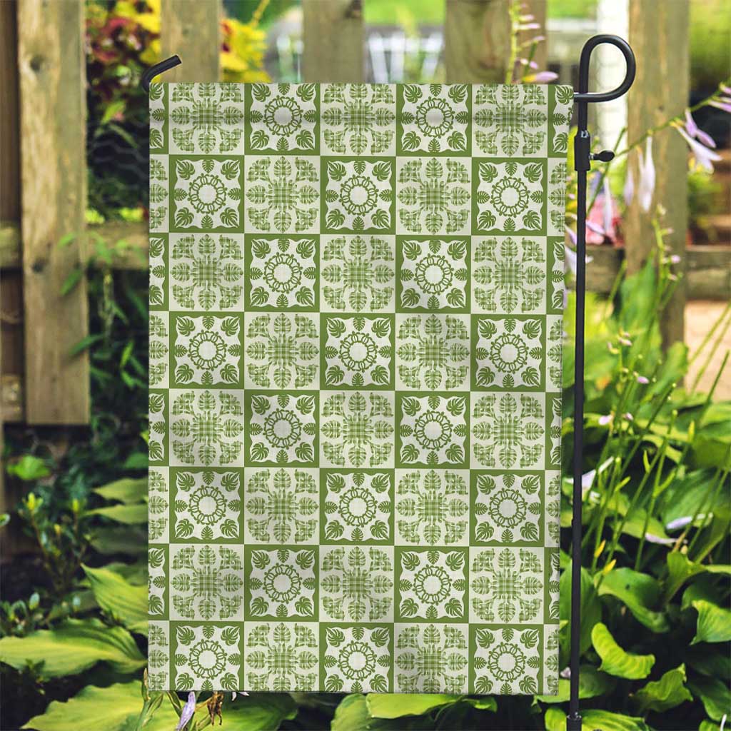 Omaomao Palaka Quilt Hawaii Garden Flag Hawaiian Tropical Monstera Sea Turtle