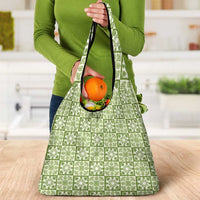 Omaomao Palaka Quilt Hawaii Grocery Bag Hawaiian Tropical Monstera Sea Turtle