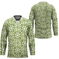 Omaomao Palaka Quilt Hawaii Hockey Jersey Hawaiian Tropical Monstera Sea Turtle