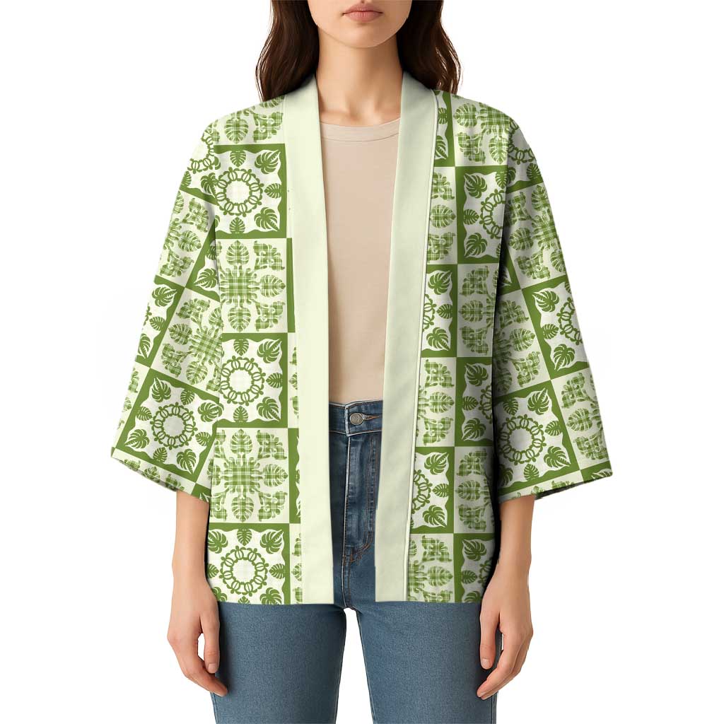Omaomao Palaka Quilt Hawaii Kimono Hawaiian Tropical Monstera Sea Turtle