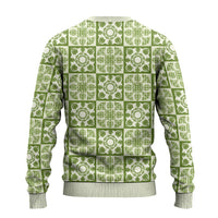 Omaomao Palaka Quilt Hawaii Ugly Christmas Sweater Hawaiian Tropical Monstera Sea Turtle LT14 - Polynesian Pride