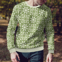 Omaomao Palaka Quilt Hawaii Ugly Christmas Sweater Hawaiian Tropical Monstera Sea Turtle LT14 - Polynesian Pride