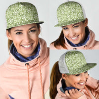 Omaomao Palaka Quilt Hawaii Mesh Trucker Cap Hawaiian Tropical Monstera Sea Turtle