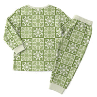 Omaomao Palaka Quilt Hawaii Christmas Pajama Set Hawaiian Tropical Monstera Sea Turtle LT14 - Polynesian Pride