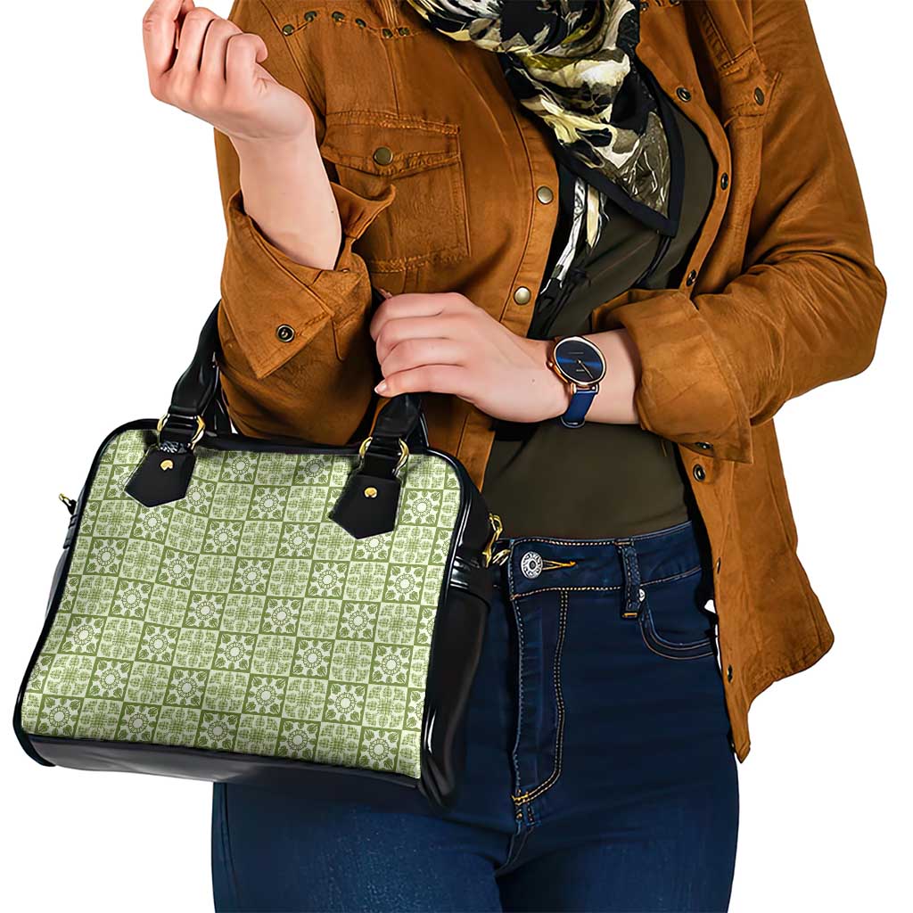 Omaomao Palaka Quilt Hawaii Shoulder Handbag Hawaiian Tropical Monstera Sea Turtle