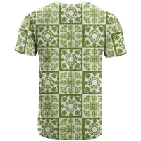 Omaomao Palaka Quilt Hawaii T Shirt Hawaiian Tropical Monstera Sea Turtle