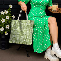 Omaomao Palaka Quilt Hawaii Tote Bag Hawaiian Tropical Monstera Sea Turtle