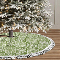 Omaomao Palaka Quilt Hawaii Tree Skirt Hawaiian Tropical Monstera Sea Turtle LT14 - Polynesian Pride