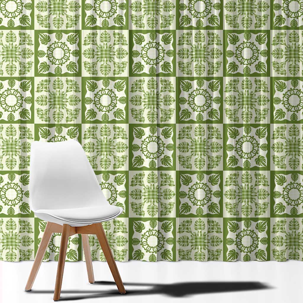 Omaomao Palaka Quilt Hawaii Window Curtain Hawaiian Tropical Monstera Sea Turtle