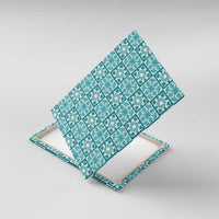 Cyan Palaka Quilt Hawaii Canvas Wall Art Hawaiian Tropical Monstera Sea Turtle