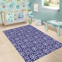 Polu Palaka Quilt Hawaii Area Rug Hawaiian Tropical Monstera Sea Turtle