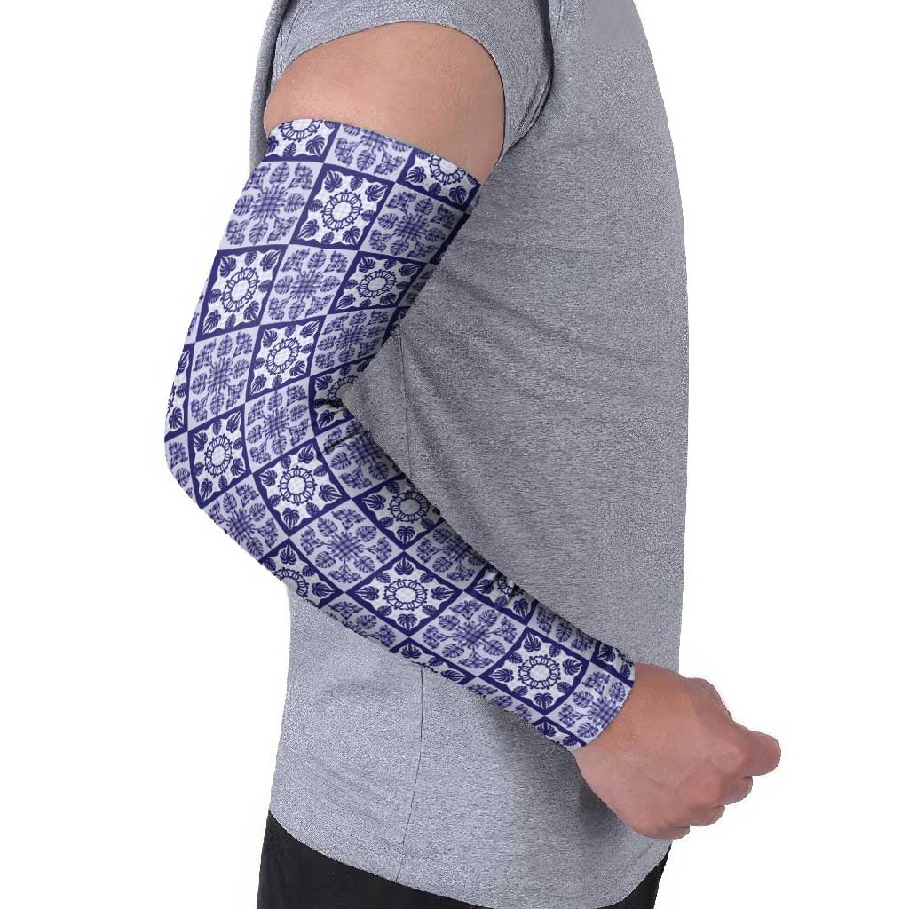Polu Palaka Quilt Hawaii Arm Sleeves Hawaiian Tropical Monstera Sea Turtle