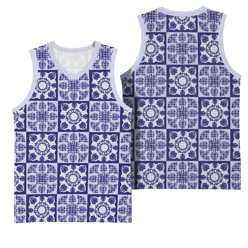 Polu Palaka Quilt Hawaii Basketball Jersey Hawaiian Tropical Monstera Sea Turtle