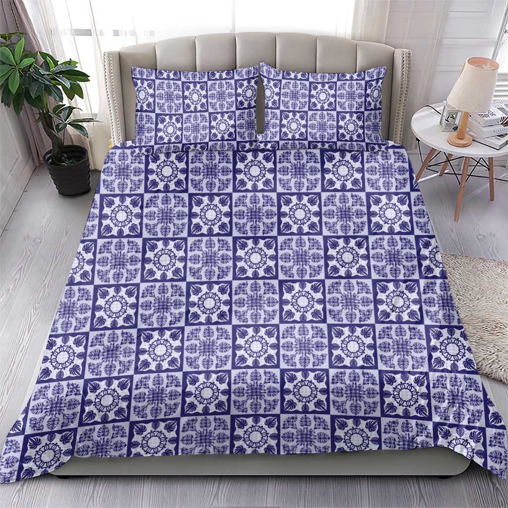 Polu Palaka Quilt Hawaii Bedding Set Hawaiian Tropical Monstera Sea Turtle