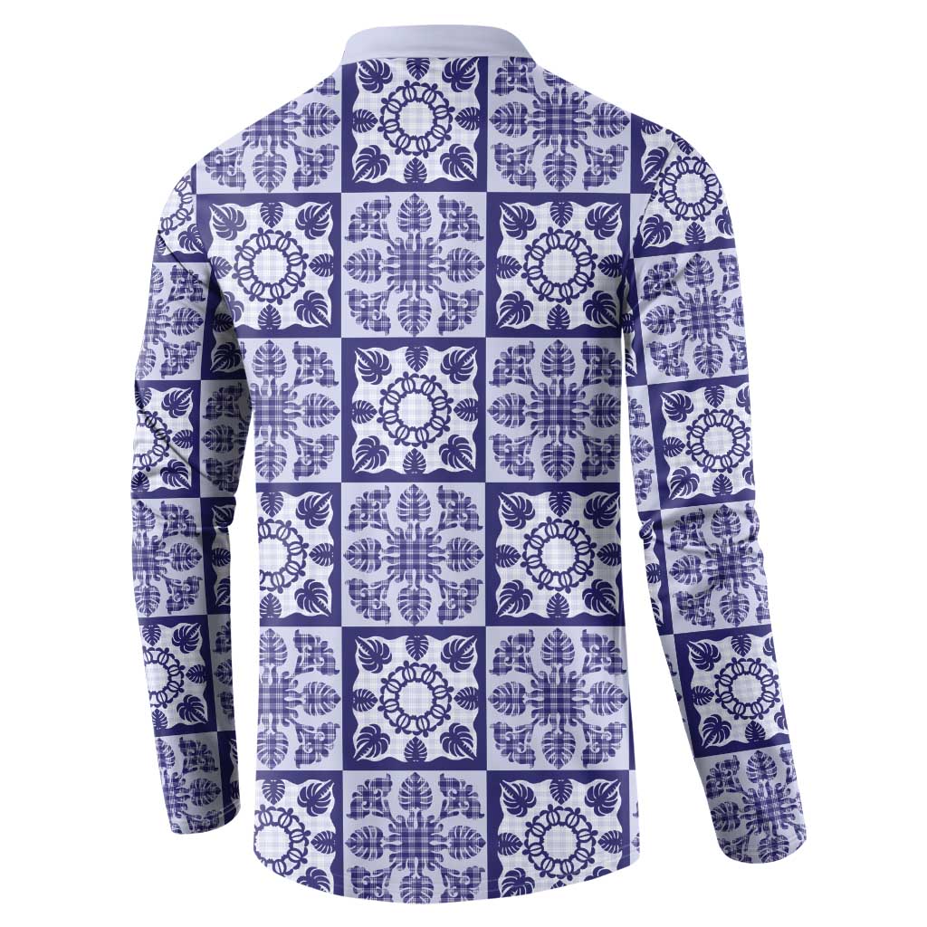 Polu Palaka Quilt Hawaii Button Sweatshirt Hawaiian Tropical Monstera Sea Turtle