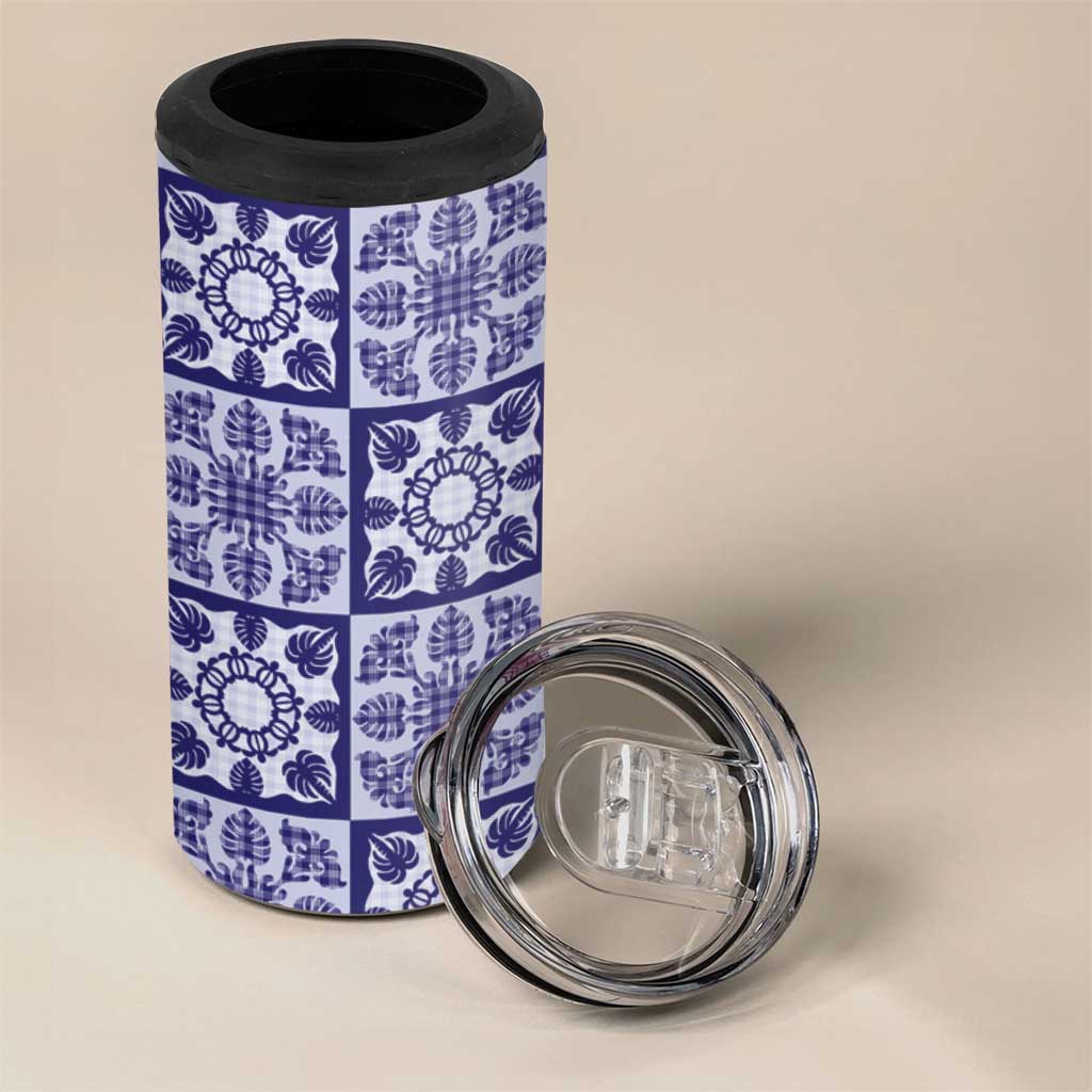 Polu Palaka Quilt Hawaii 4 in 1 Can Cooler Tumbler Hawaiian Tropical Monstera Sea Turtle