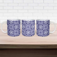 Polu Palaka Quilt Hawaii Ceramic Mug Hawaiian Tropical Monstera Sea Turtle