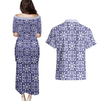 Polu Palaka Quilt Hawaii Couples Matching Puletasi and Hawaiian Shirt Hawaiian Tropical Monstera Sea Turtle