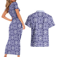 Polu Palaka Quilt Hawaii Couples Matching Short Sleeve Bodycon Dress and Hawaiian Shirt Hawaiian Tropical Monstera Sea Turtle LT14 - Polynesian Pride