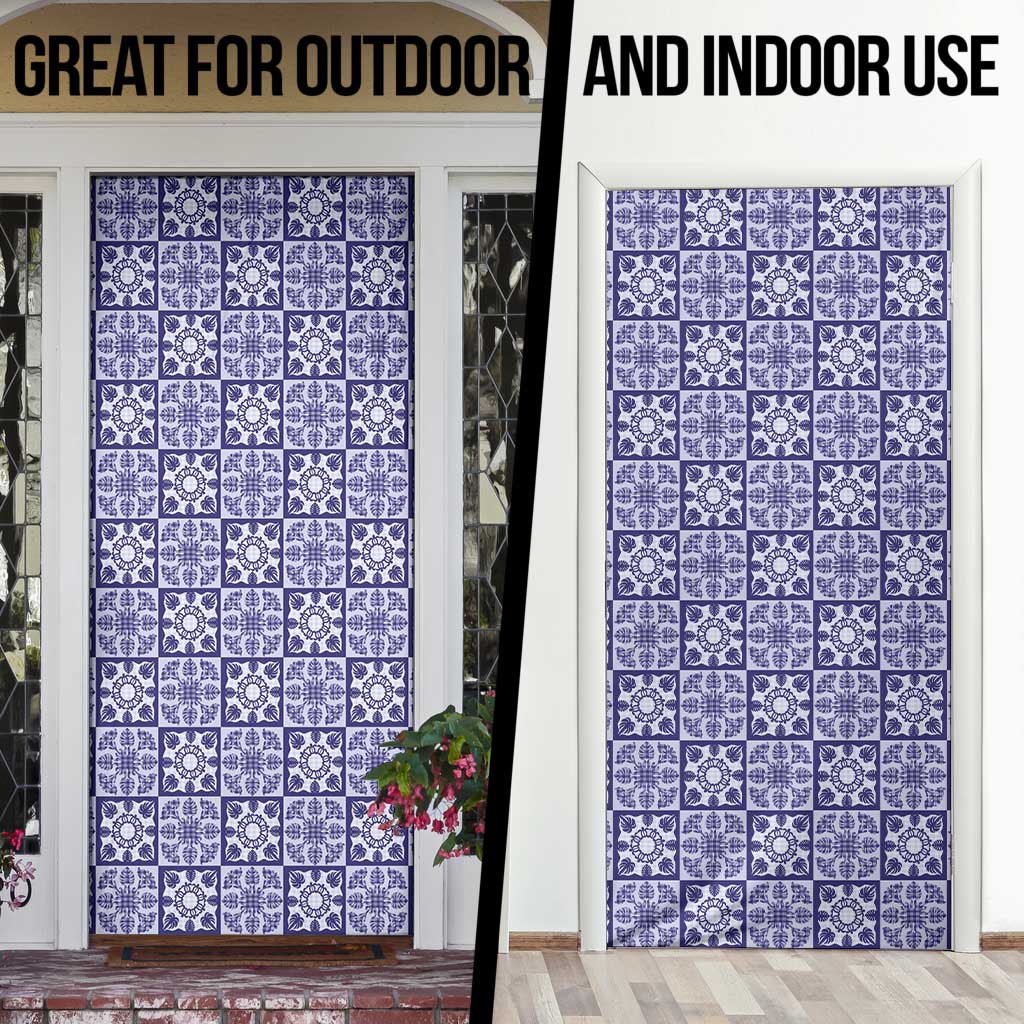 Polu Palaka Quilt Hawaii Door Cover Hawaiian Tropical Monstera Sea Turtle