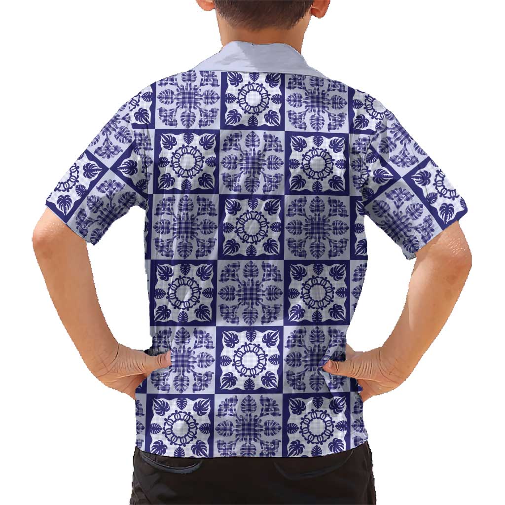Polu Palaka Quilt Hawaii Family Matching Mermaid Dress and Hawaiian Shirt Hawaiian Tropical Monstera Sea Turtle LT14 - Polynesian Pride