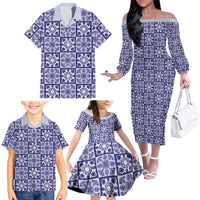 Polu Palaka Quilt Hawaii Family Matching Off The Shoulder Long Sleeve Dress and Hawaiian Shirt Hawaiian Tropical Monstera Sea Turtle LT14 - Polynesian Pride