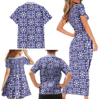 Polu Palaka Quilt Hawaii Family Matching Short Sleeve Bodycon Dress and Hawaiian Shirt Hawaiian Tropical Monstera Sea Turtle LT14 - Polynesian Pride