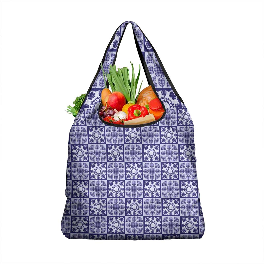 Polu Palaka Quilt Hawaii Grocery Bag Hawaiian Tropical Monstera Sea Turtle