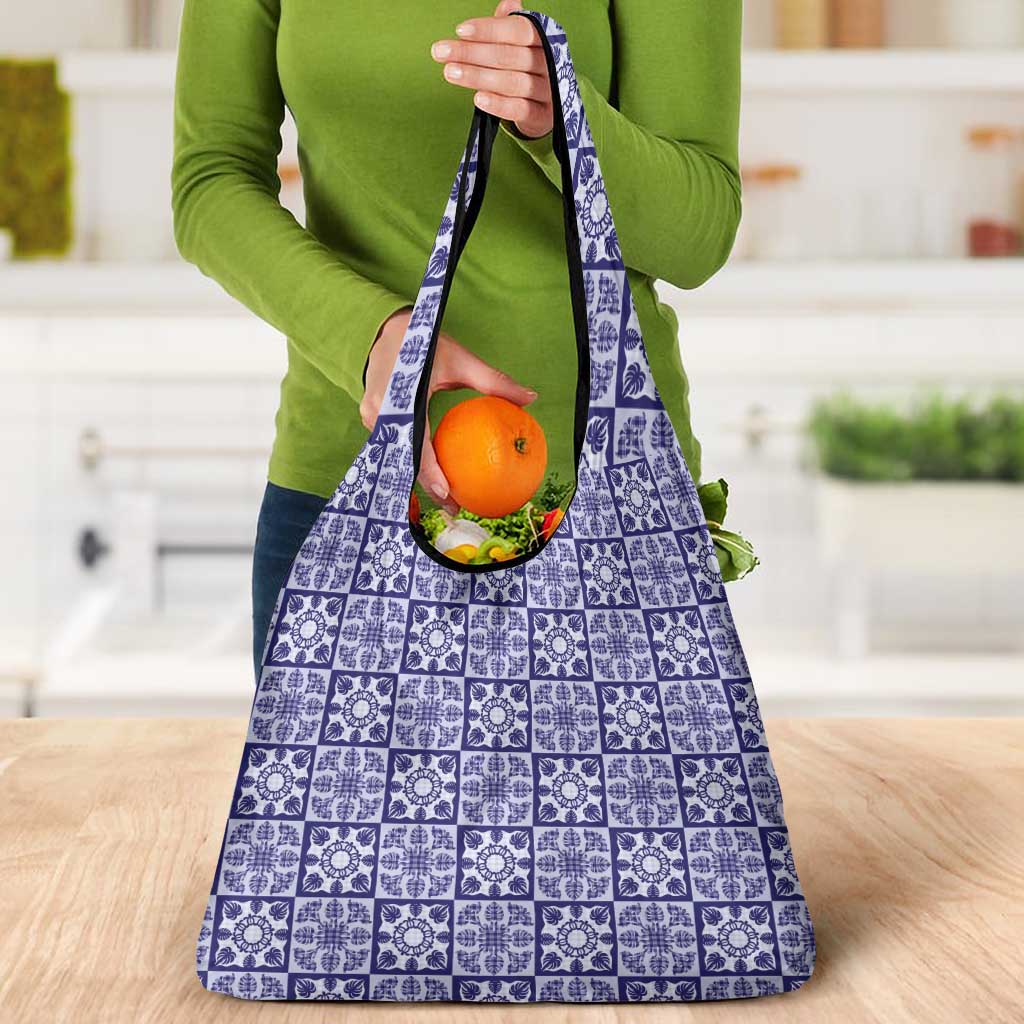 Polu Palaka Quilt Hawaii Grocery Bag Hawaiian Tropical Monstera Sea Turtle