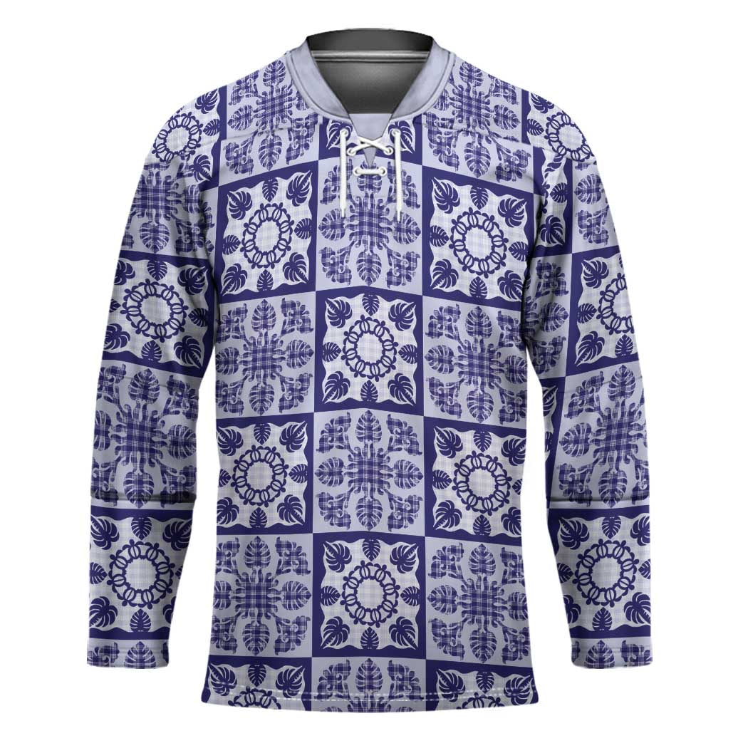 Polu Palaka Quilt Hawaii Hockey Jersey Hawaiian Tropical Monstera Sea Turtle