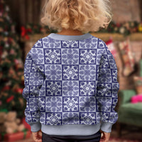 Polu Palaka Quilt Hawaii Kid Ugly Christmas Sweater Hawaiian Tropical Monstera Sea Turtle LT14 - Polynesian Pride