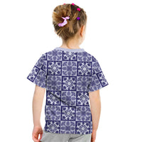 Polu Palaka Quilt Hawaii Kid T Shirt Hawaiian Tropical Monstera Sea Turtle
