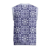 Polu Palaka Quilt Hawaii Christmas Knitted V-Neck Vest Hawaiian Tropical Monstera Sea Turtle LT14 - Polynesian Pride