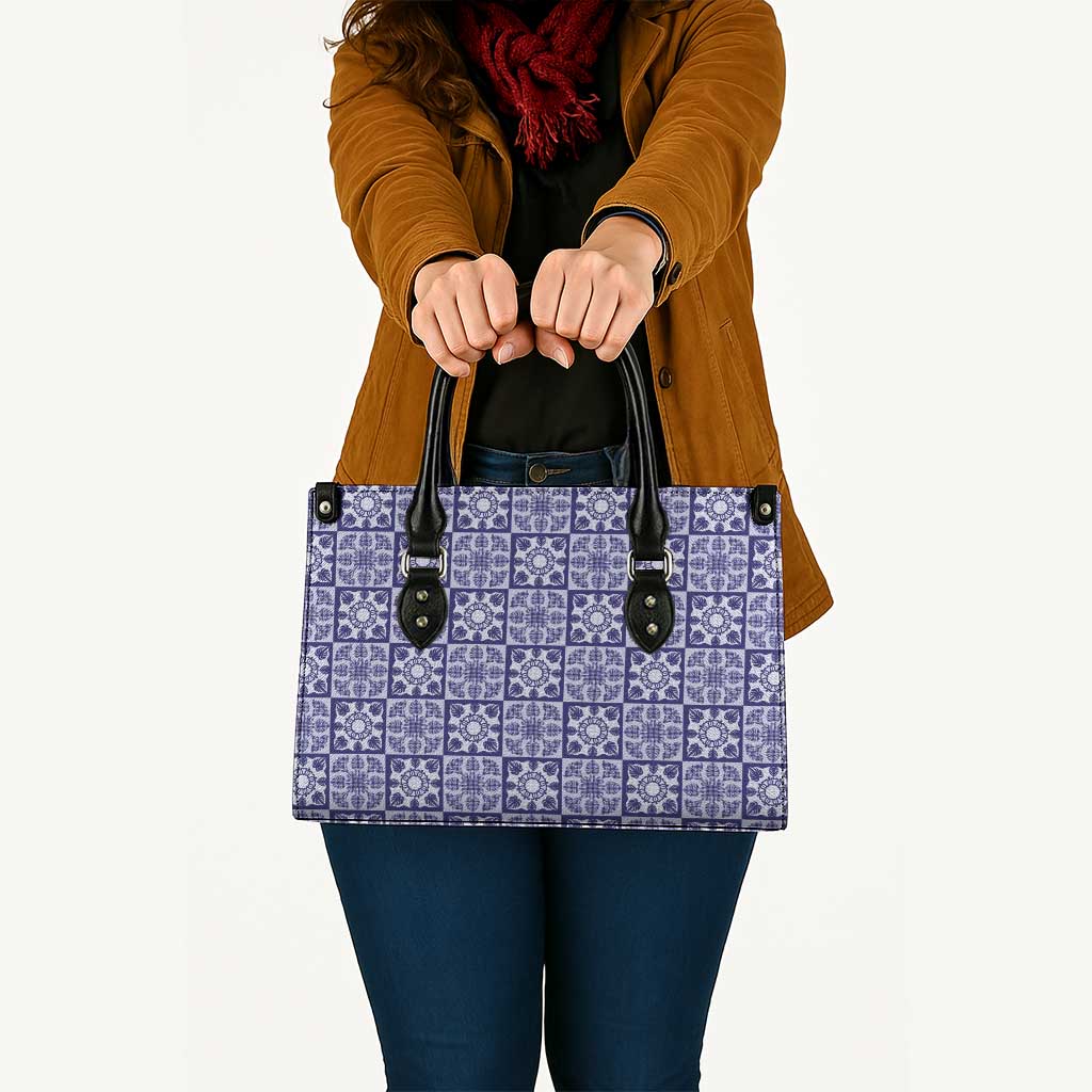 Polu Palaka Quilt Hawaii Leather Bag Hawaiian Tropical Monstera Sea Turtle