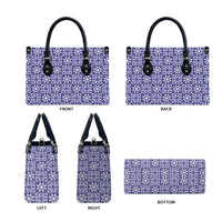 Polu Palaka Quilt Hawaii Leather Bag Hawaiian Tropical Monstera Sea Turtle